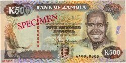 500 Kwacha Spécimen ZAMBIE  1991 P.35s