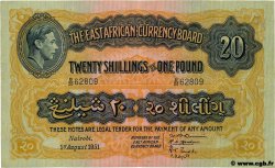 20 Shillings - 1 Pound EAST AFRICA (BRITISH)  1951 P.30b VF