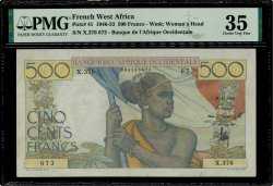 500 Francs FRENCH WEST AFRICA  1948 P.41 MBC+