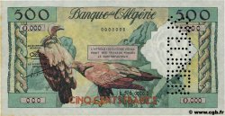 500 Francs Spécimen ALGERIEN  1958 P.117s VZ