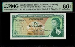 5 Dollars EAST CARIBBEAN STATES  1965 P.14h UNC