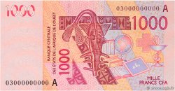 1000 Francs Spécimen WEST AFRICAN STATES  2003 P.115As  AU+