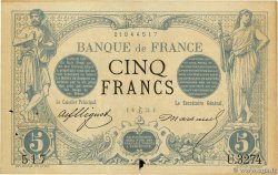 5 Francs NOIR FRANCE  1873 F.01.24 VF