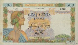 500 Francs LA PAIX FRANCIA  1944 F.32.47 BC+