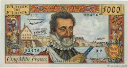 5000 Francs HENRI IV FRANCE  1957 F.49.01 VF+