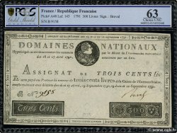 300 Livres FRANCE  1791 Ass.18a UNC-