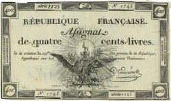 400 Livres FRANKREICH  1792 Ass.38a fVZ