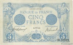 5 Francs BLEU FRANCE  1916 F.02.37 XF-