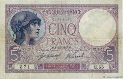 5 Francs FEMME CASQUÉE FRANCIA  1917 F.03.01 BC+