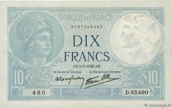 10 Francs MINERVE modifié FRANCIA  1942 F.07.31 EBC