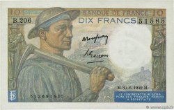 10 Francs MINEUR FRANCIA  1949 F.08.22a q.FDC