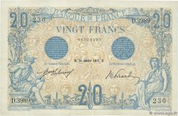 20 Francs BLEU FRANCIA  1913 F.10.03 MBC+