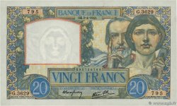 20 Francs TRAVAIL ET SCIENCE FRANCE  1941 F.12.13 pr.NEUF