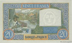 20 Francs TRAVAIL ET SCIENCE FRANCE  1941 F.12.13 UNC-