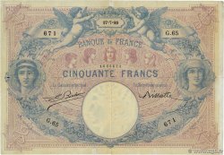 50 Francs BLEU ET ROSE FRANKREICH  1889 F.14.01 fS