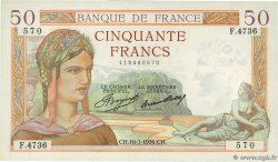 50 Francs CÉRÈS FRANCE  1936 F.17.28 SUP+