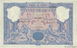 100 Francs BLEU ET ROSE FRANKREICH  1906 F.21.20 fVZ