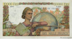 10000 Francs GÉNIE FRANÇAIS FRANKREICH  1952 F.50.57 SS
