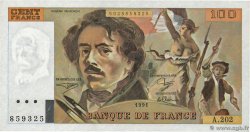 100 Francs DELACROIX imprimé en continu FRANCE  1991 F.69bis.03c1 AU