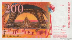 200 Francs EIFFEL Sans STRAP Fauté FRANCIA  1996 F.75f4.02 EBC