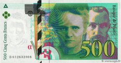 500 Francs PIERRE ET MARIE CURIE Symbole décalé Fauté FRANCIA  1994 F.76f1.01 FDC