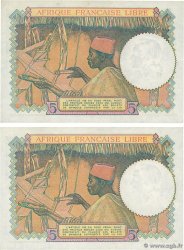 5 Francs Lot FRENCH EQUATORIAL AFRICA Brazzaville 1941 P.06a UNC-