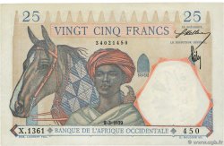 25 Francs FRENCH WEST AFRICA  1939 P.22 XF+