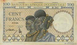 100 Francs FRENCH WEST AFRICA  1941 P.23 F+