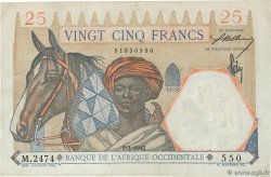 25 Francs FRENCH WEST AFRICA  1942 P.27