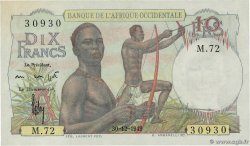 10 Francs FRENCH WEST AFRICA  1949 P.37 q.FDC