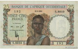 25 Francs FRENCH WEST AFRICA  1951 P.38 VZ+