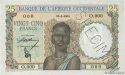25 Francs Spécimen FRENCH WEST AFRICA (1895-1958)  1943 P.38s