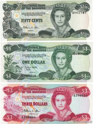 50 Cents et 1, 3 Dollars Lot BAHAMAS  1984 P.42a, P.43b et P.44 ST