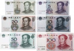 1 au 100 Yuan Lot CHINA  1999 P.0895a  à P.0901 UNC