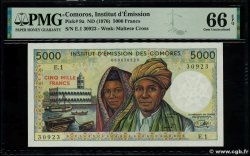 5000 Francs COMOROS  1976 P.09a UNC