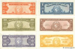 1, 5, 10, 20, 50 et 100  Pesos Lot KUBA  1960 P.077b, P.078a,  P.079b, P.080b, P.081b et P.082b fST