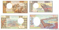 500,  1000, 5000 et 10000 Francs Lot DJIBOUTI  1984 P.36a, P.37a, P.38c et P.39b AU+