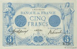 5 Francs BLEU FRANCIA  1912 F.02.07 EBC