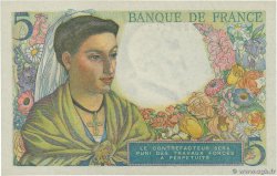 5 Francs BERGER FRANCE  1943 F.05.01 UNC