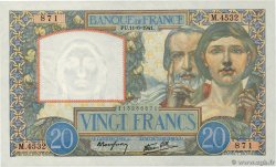 20 Francs TRAVAIL ET SCIENCE FRANCE  1941 F.12.15 UNC-