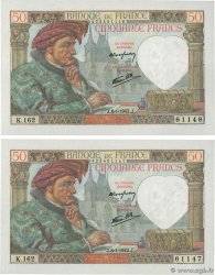 50 Francs JACQUES CŒUR Consécutifs FRANCE  1942 F.19.18 UNC