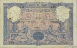 100 Francs BLEU ET ROSE FRANCE  1890 F.21.03 VF-