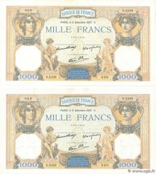 1000 Francs CÉRÈS ET MERCURE type modifié Consécutifs FRANKREICH  1937 F.38.06 SS