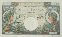 1000 Francs COMMERCE ET INDUSTRIE FRANCIA  1944 F.39.11 q.FDC