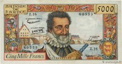 5000 Francs HENRI IV FRANCIA  1957 F.49.02 BC+