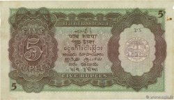 5 Rupees INDIA  1937 P.018a F+