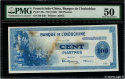 100 Piastres FRENCH INDOCHINA  1945 P.078a XF+