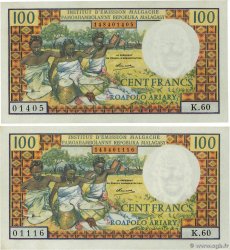 100 Francs - 20 Ariary Lot MADAGASCAR  1966 P.057a SC+
