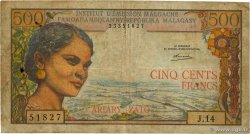 500 Francs - 100 Ariary MADAGASCAR  1964 P.058a RC