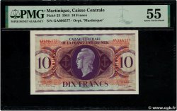 10 Francs MARTINIQUE  1944 P.23 AU